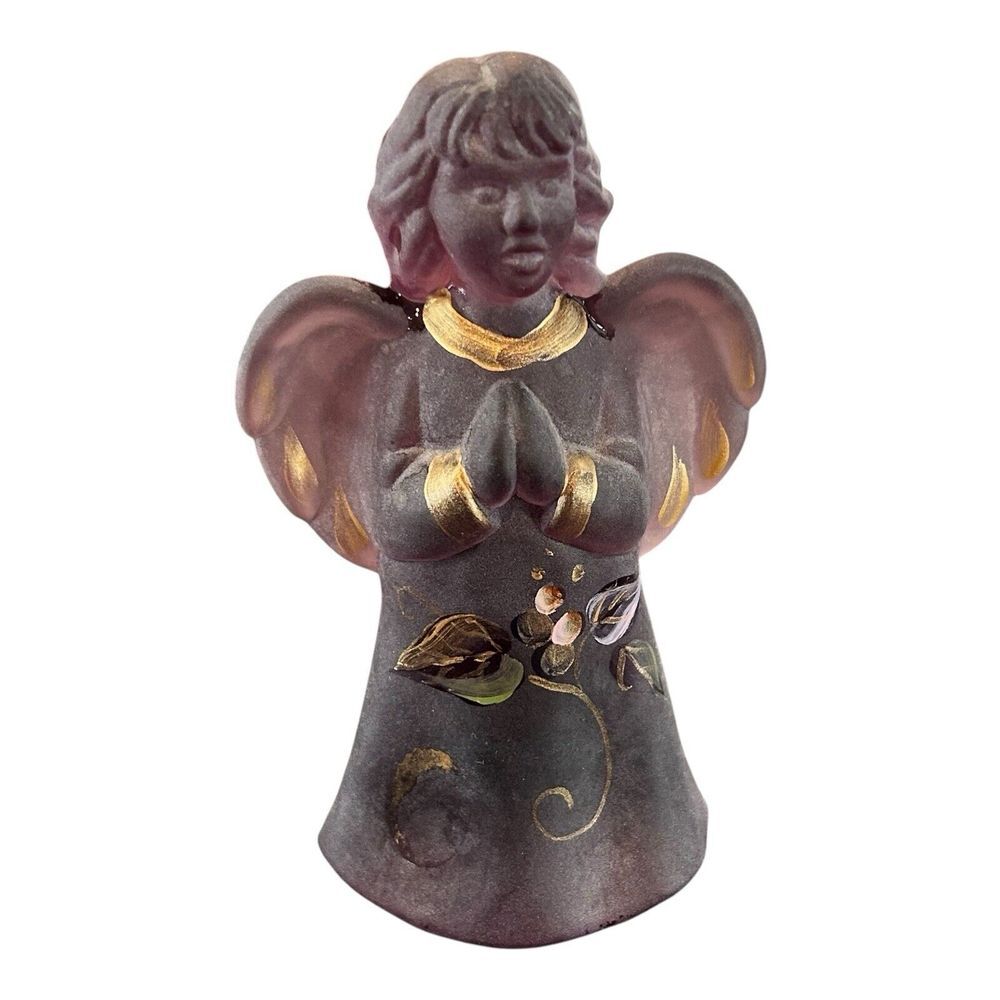 Fenton Angel Purple Hand Painted Figurine signed‎ plus sticker